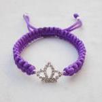 Crown Bracelet Purple Friendship Bracelet..
