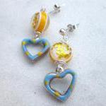 Vintage Confetti Beads & Enamel Hearts..